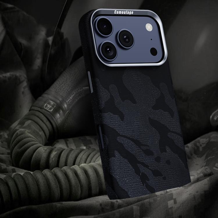 For iPhone 17 Pro Max Camouflage Full Coverage Magnetic Shockproof Phone Case(Black)