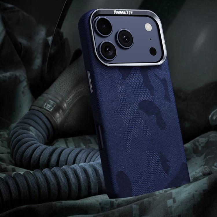 For iPhone 17 Pro Max Camouflage Full Coverage Magnetic Shockproof Phone Case(Blue)