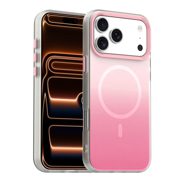 For iPhone 17 Pro Max Candy Gradient Series 3 in 1 Hybrid Magnetic Phone Case(Pink)