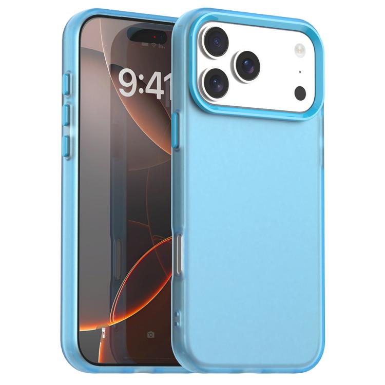 For iPhone 17 Pro Max Candy PC Hybrid TPU Shockproof Phone Case(Blue)