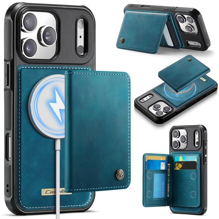 For iPhone 17 Pro Max CaseMe Me80 Series Detachable Wallet Magnetic RFID Vegan Leather Phone Case(Green)