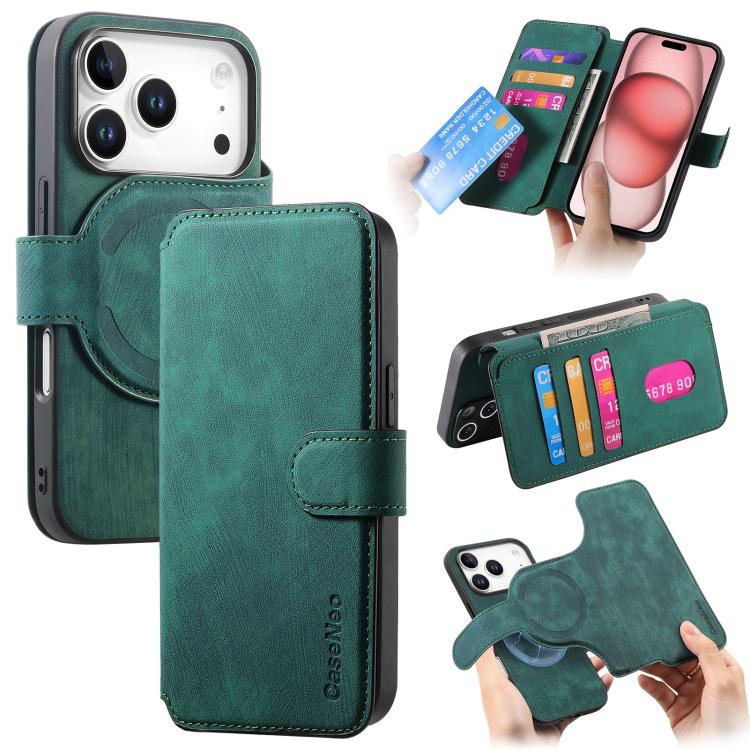 For iPhone 17 Pro Max CaseNeo MagSafe RFID Anti-theft Retro Leather Phone Case(Green)