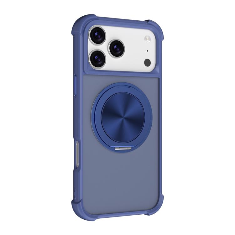For iPhone 17 Pro Max CD Texture 360 Degree Rotating Holder MagSafe Phone Case(Blue)