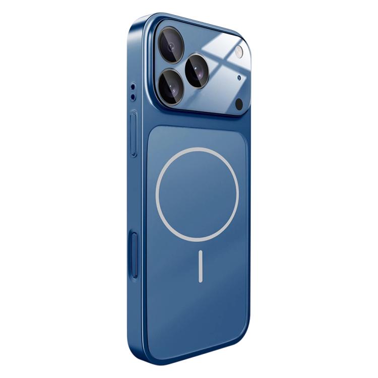 For iPhone 17 Pro Max Change to 17 Big Lens Window Frosted MagSafe Phone Case(Blue)