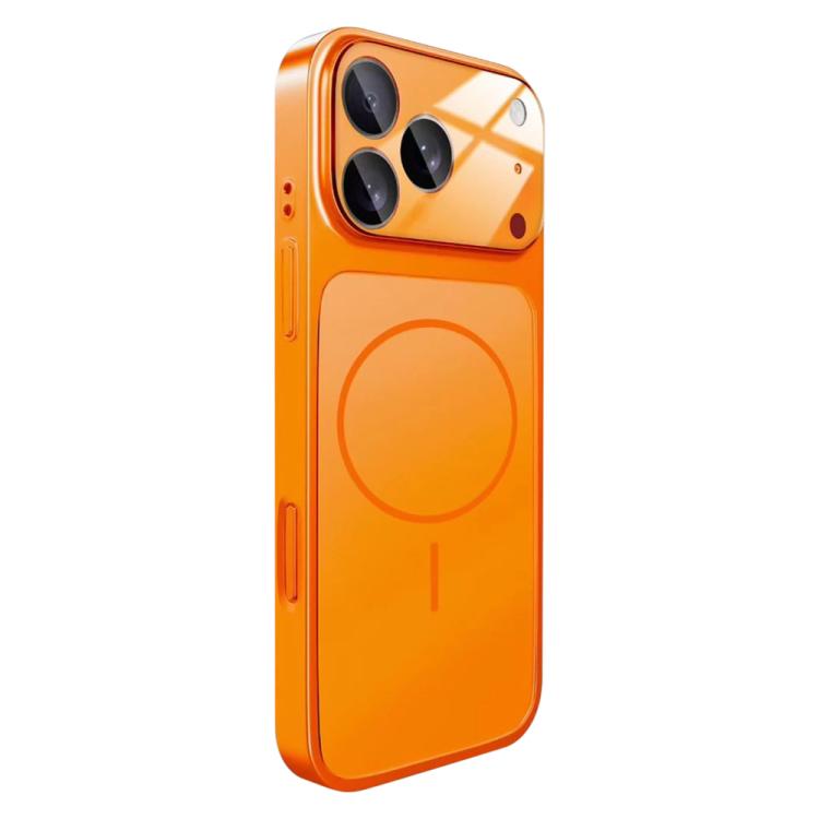For iPhone 17 Pro Max Change to 17 Big Lens Window Frosted MagSafe Phone Case(Orange)
