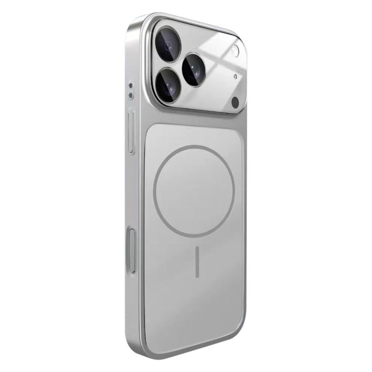 For iPhone 17 Pro Max Change to 17 Big Lens Window Frosted MagSafe Phone Case(Silver)