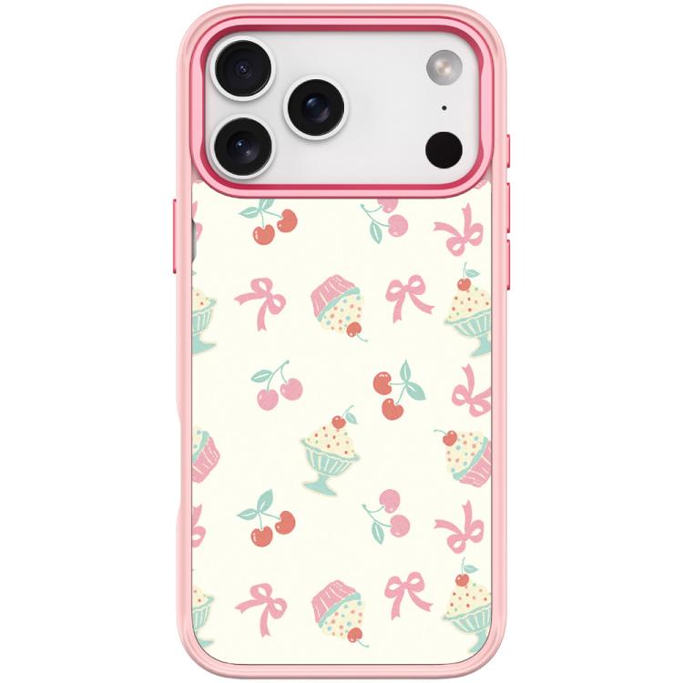 For iPhone 17 Pro Max Cherry Cake Pattern Magnetic Phone Case(Pink)