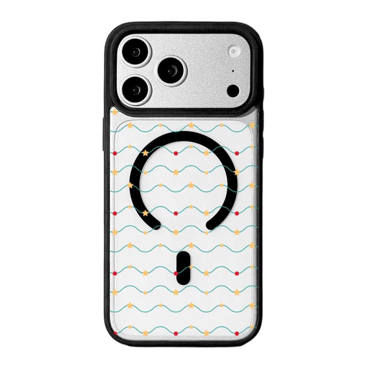 For iPhone 17 Pro Max Christmas Series Strong Magnetic Painted Black Edge Phone Case(Starry Sky)