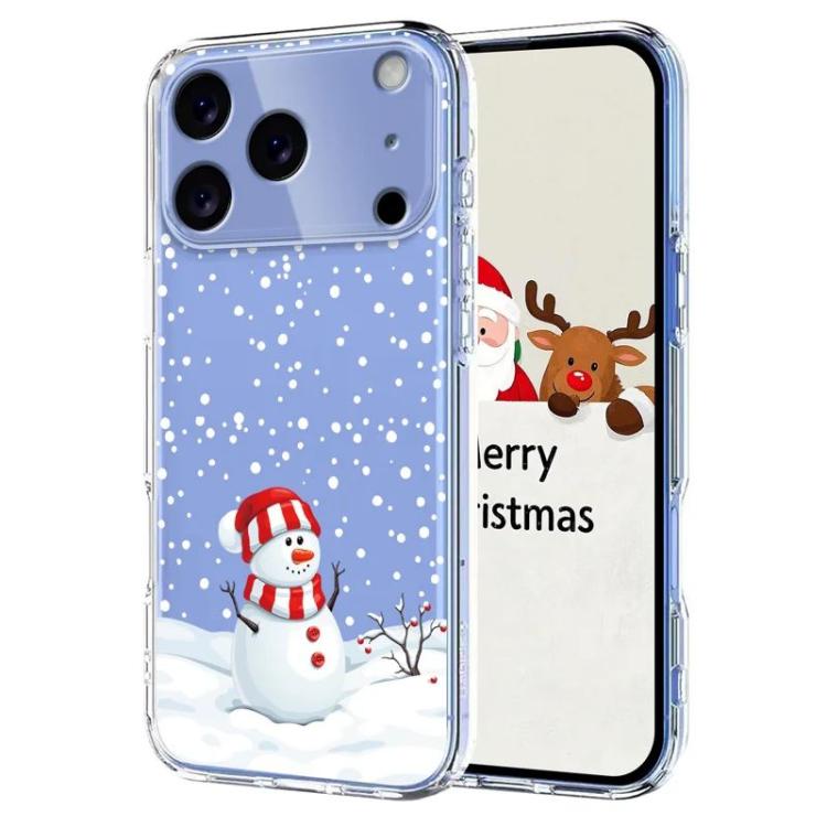 For iPhone 17 Pro Max Christmas-themed Printed TPU Phone Case(Christmas Snowman)