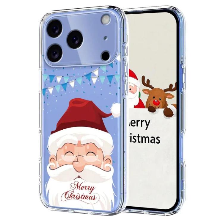 For iPhone 17 Pro Max Christmas-themed Printed TPU Phone Case(Santa Claus)