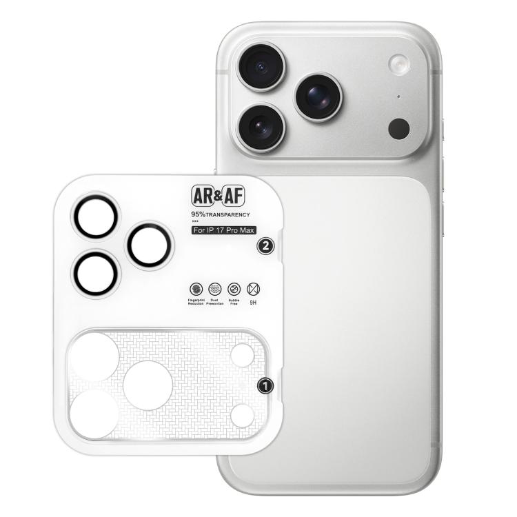 For iPhone 17 Pro Max Cicada Pupa Wing AR Anti-Reflective Titanium Metal Positioning Ring Camera Lens Film(Silver)