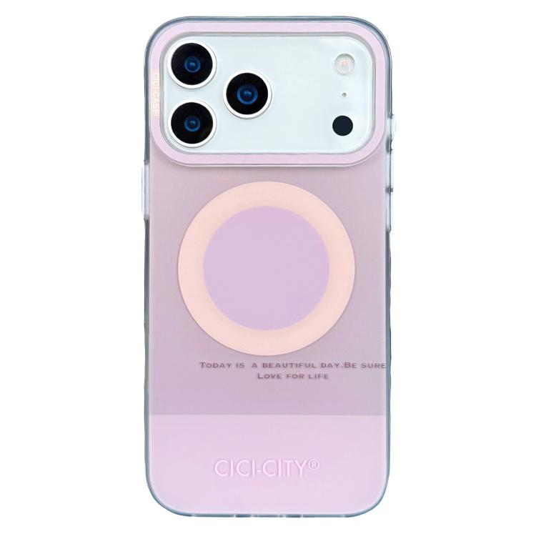For iPhone 17 Pro Max CICI-CITY CH-57 Contrast Color Magnetic Skin-Feel Phone Case(Grey)