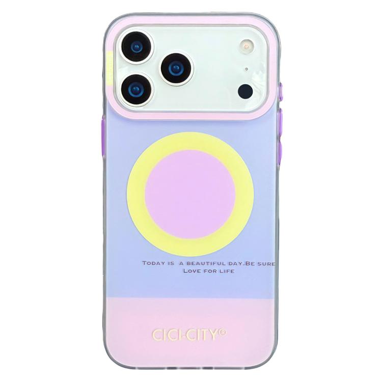 For iPhone 17 Pro Max CICI-CITY CH-57 Contrast Color Magnetic Skin-Feel Phone Case(Light Purple)