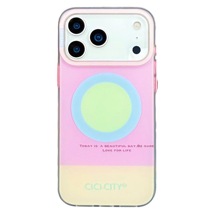For iPhone 17 Pro Max CICI-CITY CH-57 Contrast Color Magnetic Skin-Feel Phone Case(Pink)