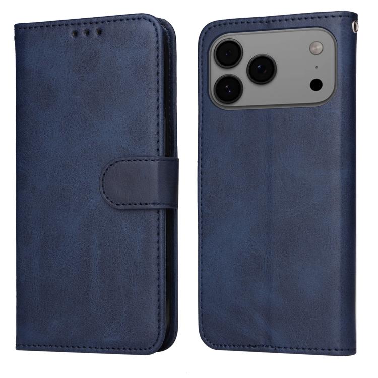 For iPhone 17 Pro Max Classic Calf Texture Flip Leather Phone Case(Blue)