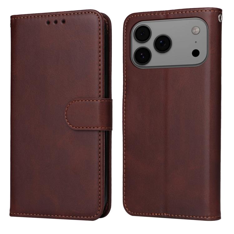 For iPhone 17 Pro Max Classic Calf Texture Flip Leather Phone Case(Brown)