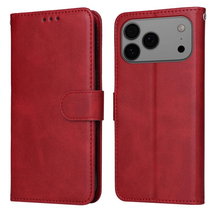 For iPhone 17 Pro Max Classic Calf Texture Flip Leather Phone Case(Red)