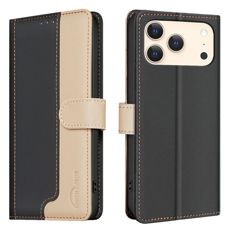 For iPhone 17 Pro Max Color Matching RFID Anti-theft Leather Phone Case(Black)