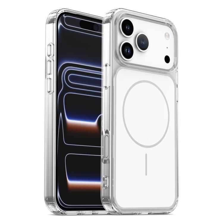 For iPhone 17 Pro Max Color Shield PC Hybrid TPU Magnetic Phone Case(Transparent)