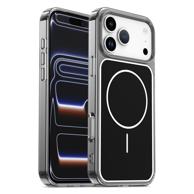 For iPhone 17 Pro Max Color Shield PC Hybrid TPU Magnetic Phone Case(Transparent Black)