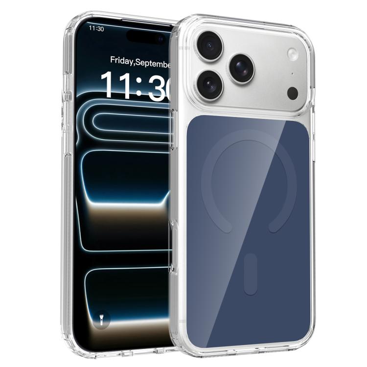 For iPhone 17 Pro Max Colorful Hard PC Hybrid Soft TPU Magnetic Phone Case(Blue)