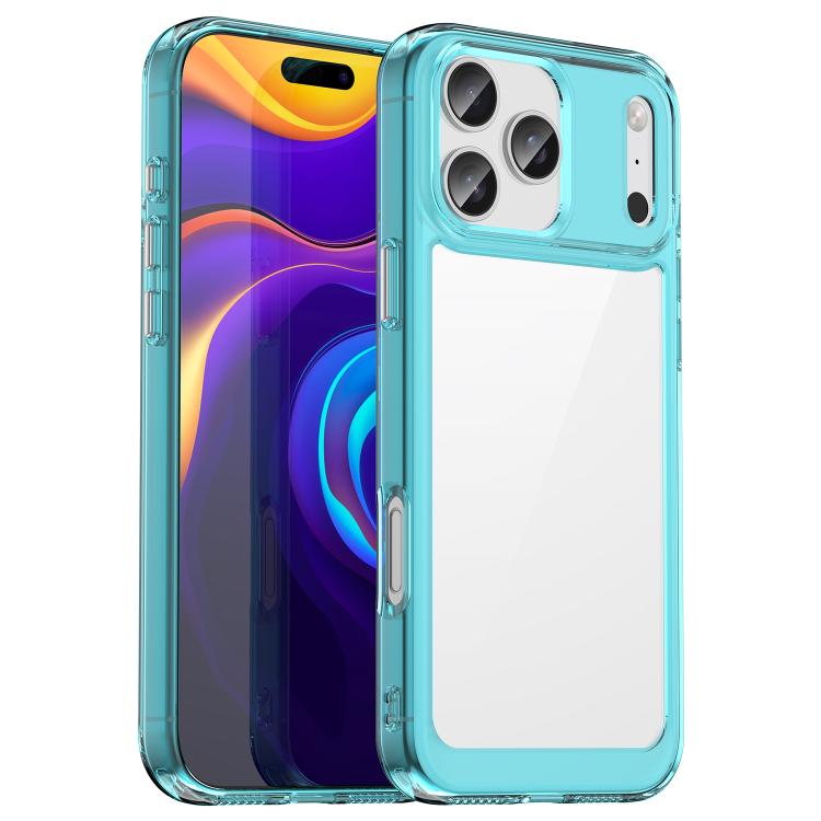 For iPhone 17 Pro Max Colorful Series Acrylic + TPU Phone Case(Transparent Blue)
