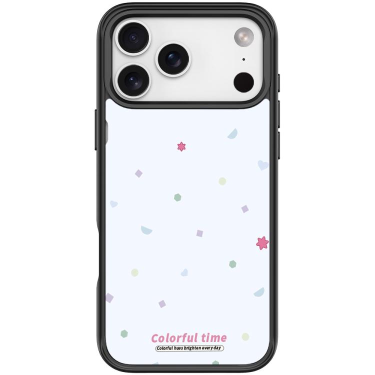 For iPhone 17 Pro Max Colorful Stars Pattern Magnetic Phone Case(Black)