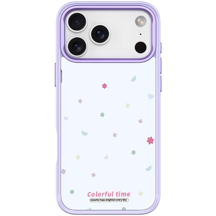 For iPhone 17 Pro Max Colorful Stars Pattern Magnetic Phone Case(Light Purple)