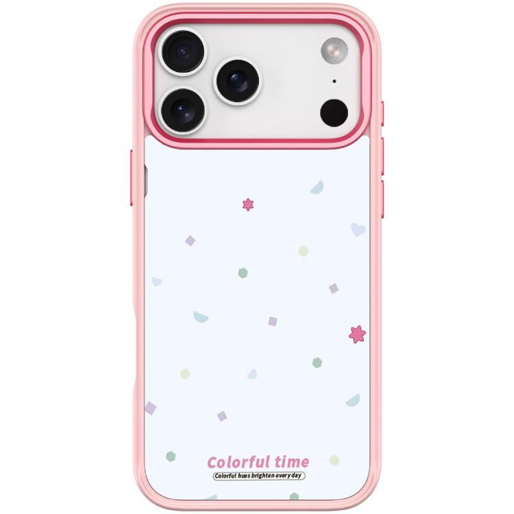For iPhone 17 Pro Max Colorful Stars Pattern Magnetic Phone Case(Pink)