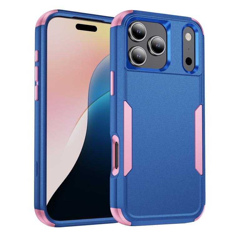 For iPhone 17 Pro Max Commuter Shockproof TPU + PC Phone Case(Royal Blue+Pink)