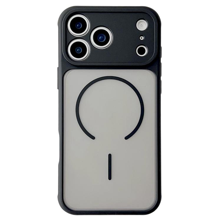 For iPhone 17 Pro Max Cooling Skin Feel Magnetic Phone Case(Black+Translucent Black)