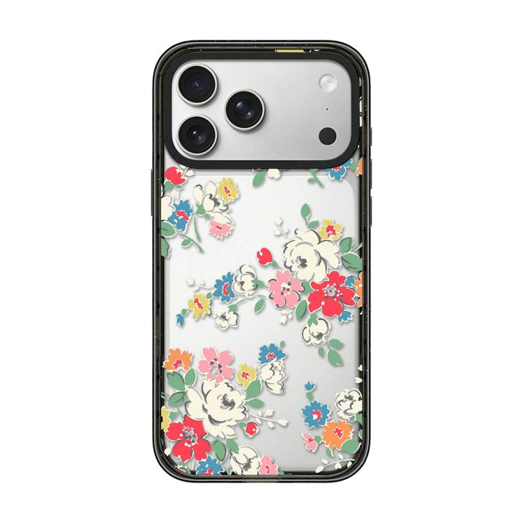 For iPhone 17 Pro Max Country Cats Dogs Transparent Acrylic TPU Phone Case(Colorful Floral Print)