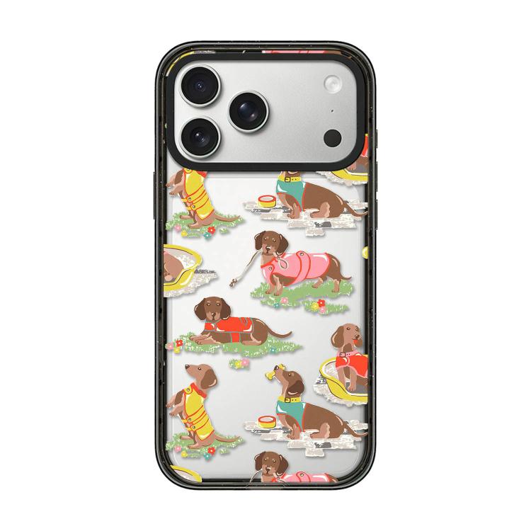For iPhone 17 Pro Max Country Cats Dogs Transparent Acrylic TPU Phone Case(Dachshund)