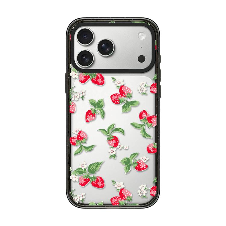 For iPhone 17 Pro Max Country Cats Dogs Transparent Acrylic TPU Phone Case(Strawberry)