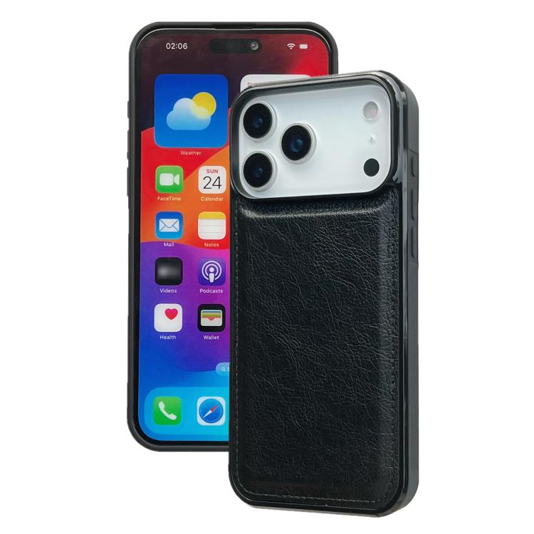 For iPhone 17 Pro Max Cowhide Texture Back Cover Phone Case(Black)