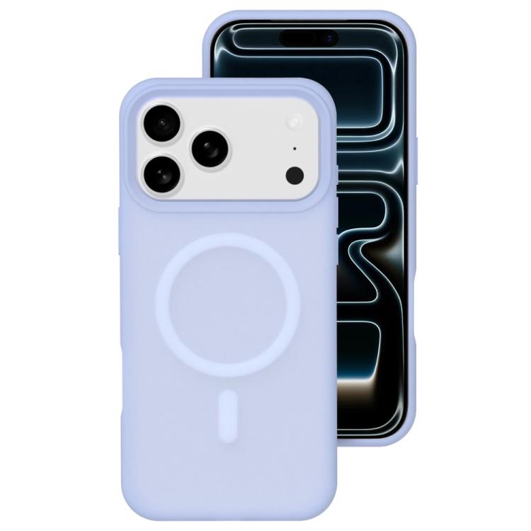 For iPhone 17 Pro Max Crystal-Clear Colors Skin-friendly Feel Liquid Silicone Magnetic Phone Case(Purple)
