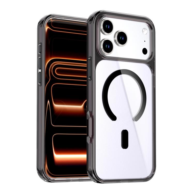 For iPhone 17 Pro Max Crystal Colorful Magnetic Phone Case(Black)