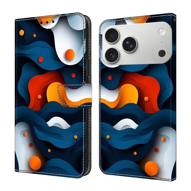 For iPhone 17 Pro Max Crystal-Like Painted Vegan Leather Phone Case(Gradient)