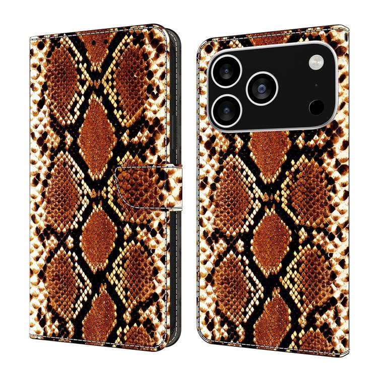 For iPhone 17 Pro Max Crystal-Like Painted Vegan Leather Phone Case(Metal Scales)