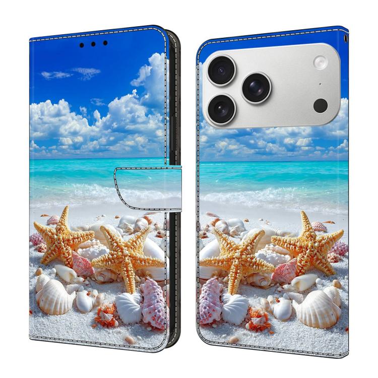 For iPhone 17 Pro Max Crystal-Like Painted Vegan Leather Phone Case(Shells)