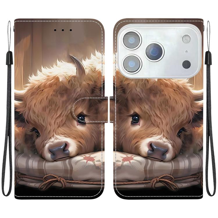 For iPhone 17 Pro Max Crystal Texture Colored Drawing Leather Phone Case(Calf)