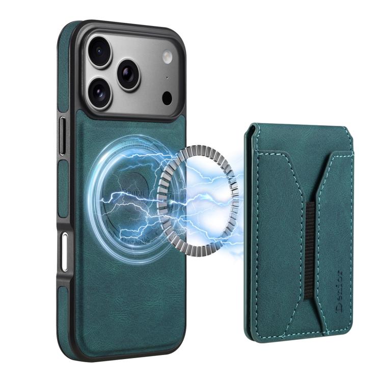 For iPhone 17 Pro Max Denior D17 Skin Feel MagSafe Detachable Card Slot Phone Case(Blue)