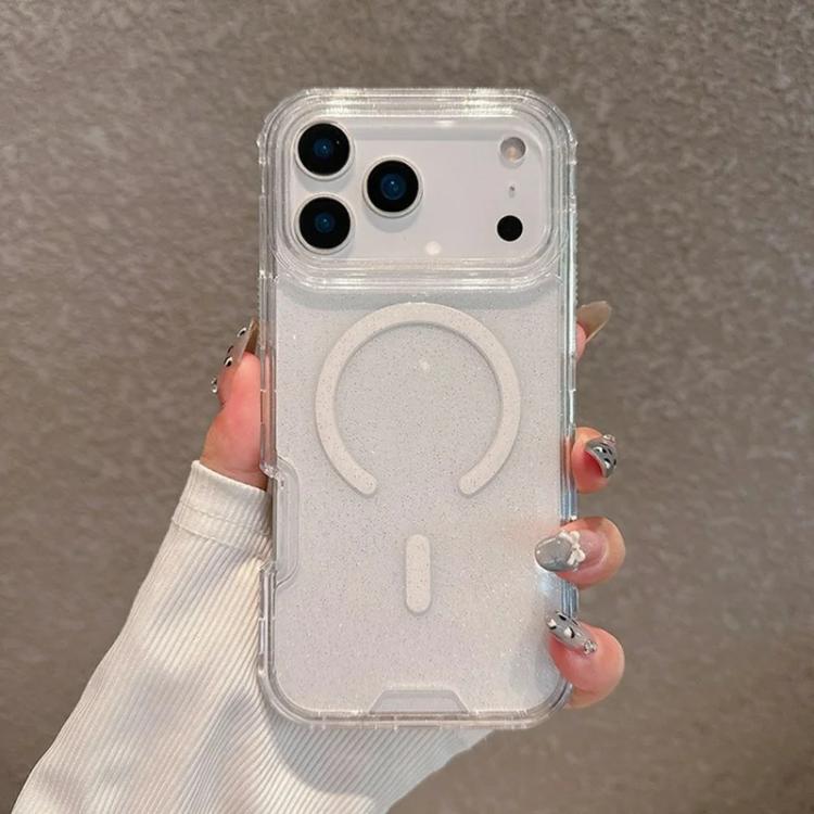 For iPhone 17 Pro Max Detachable 3 in 1 Glitter Magnetic Phone Case(Transparent)