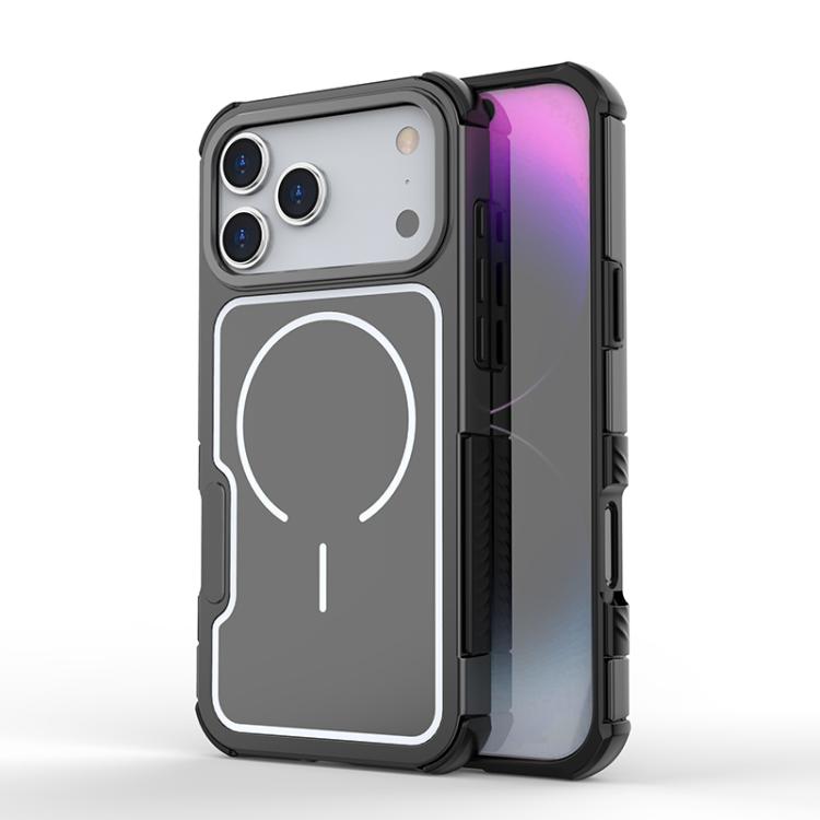 For iPhone 17 Pro Max Detachable Back Panel Aluminum Alloy Frame Shockproof Magnetic Phone Case(Black)
