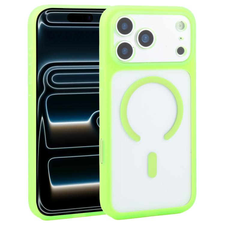 For iPhone 17 Pro Max DFANS DESIGN Full Coverage PC Clear Lens Frame Magnetic Phone Case(Green)