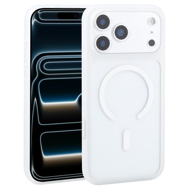 For iPhone 17 Pro Max DFANS DESIGN Full Coverage PC Clear Lens Frame Magnetic Phone Case(White)