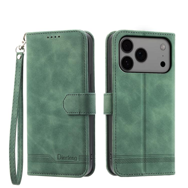 For iPhone 17 Pro Max Dierfeng Dream Line TPU Hybrid PU Leather Phone Case(Green)