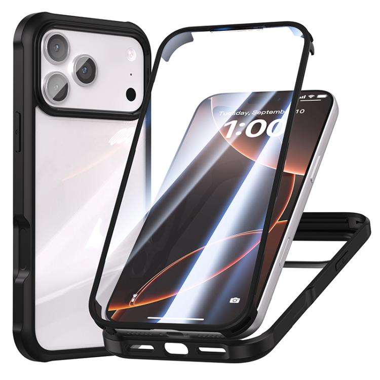 For iPhone 17 Pro Max Double-sided Plastic Glass Phone Protective Case(Black)