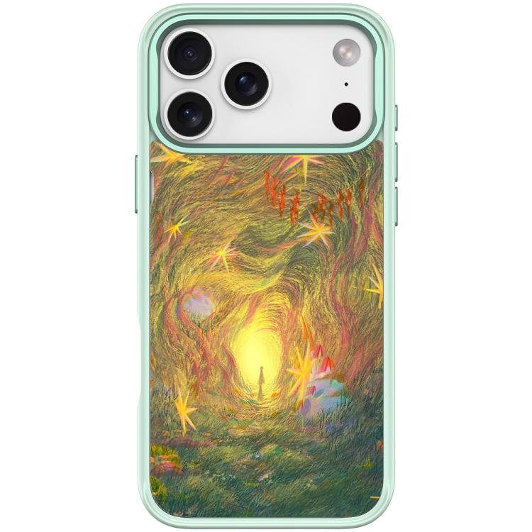 For iPhone 17 Pro Max Dream Entrance Pattern Magnetic Phone Case(Light Green)