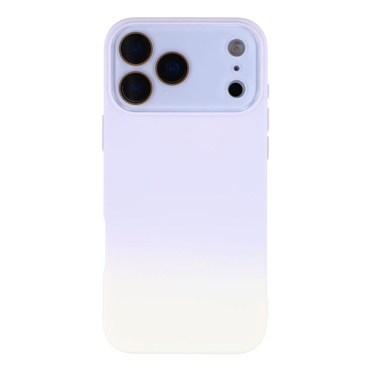 For iPhone 17 Pro Max Dual-Color Gradient TPU + Fiber Lining Phone Case with Lens Protector(Purple Gradient)